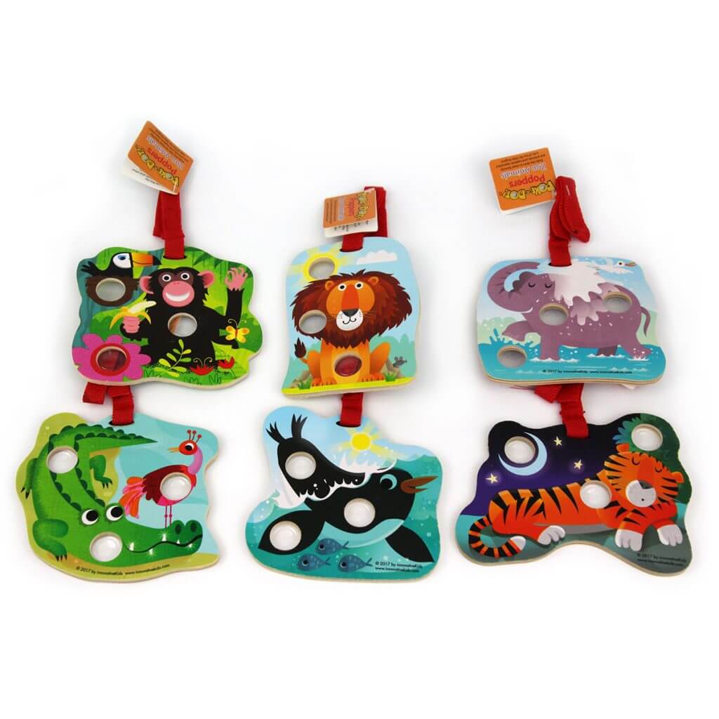 Zoo Series Poke-a-Dot® Poppers Toy Set of Six